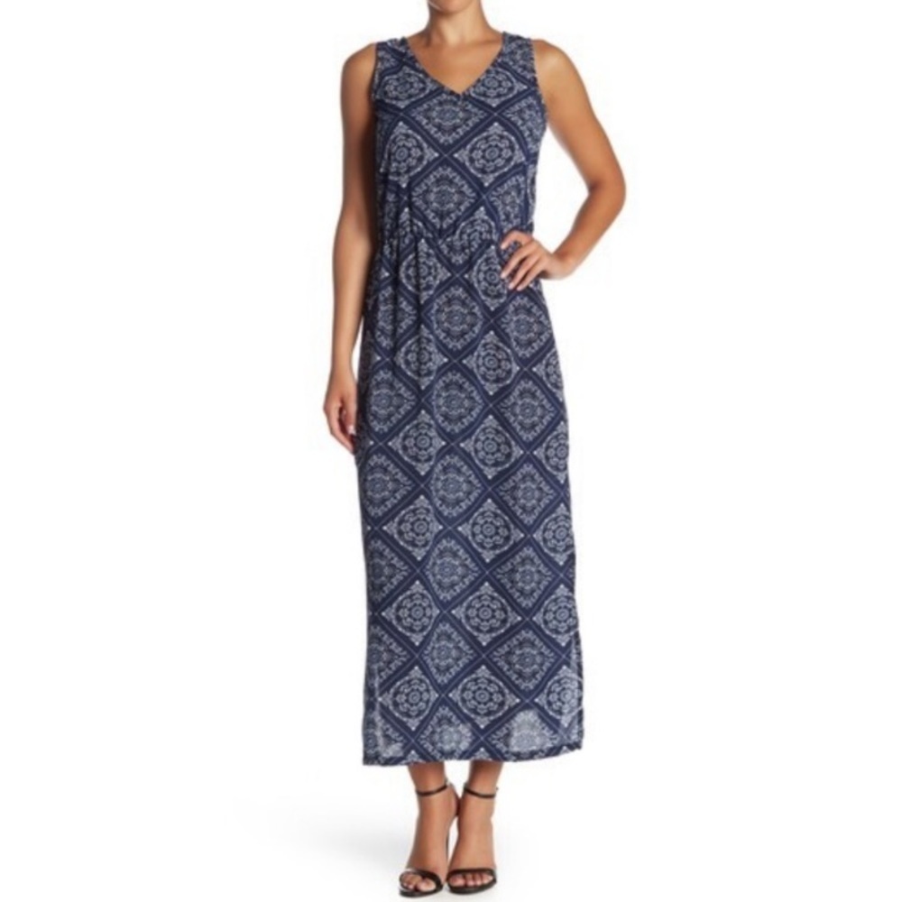 Como Vintage Plus Navy Long Sleeveless Dress 1X